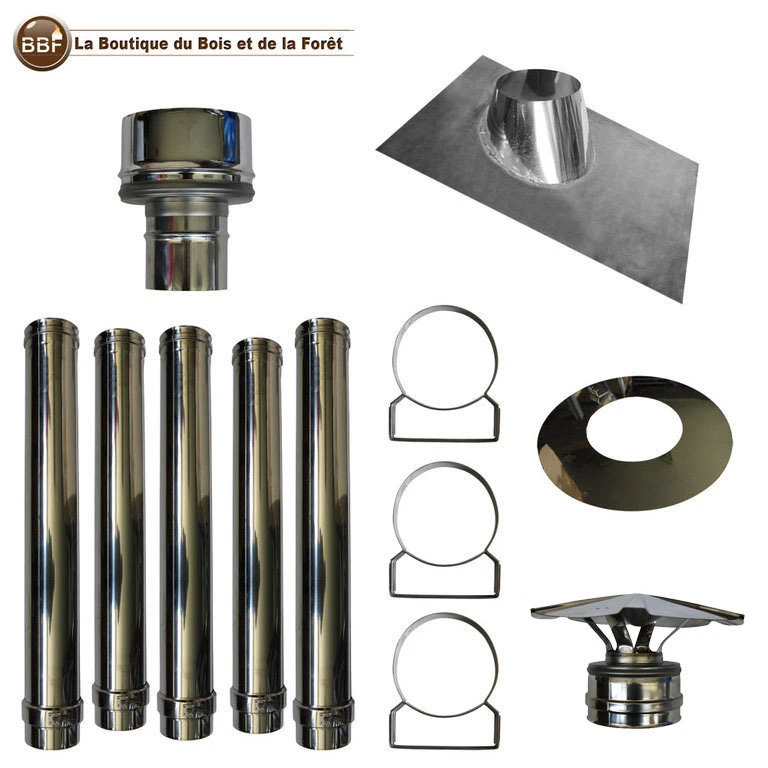 Kit De Création De Conduit Int/ext Mural Double Paroi Ø80/130 - Hauteur 5m 1 Kit De Création De Conduit Int/ext Mural Double Paroi Ø80/130 - Hauteur 5m