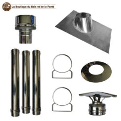 Kit De Création De Conduit Int/ext Mural Double Paroi Ø150/200 - Hauteur 3m