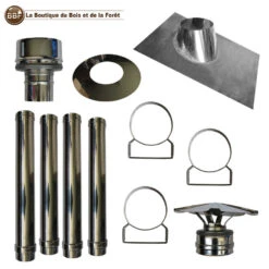 Kit De Création De Conduit Int/ext Mural Double Paroi Ø150/200 - Hauteur 4m