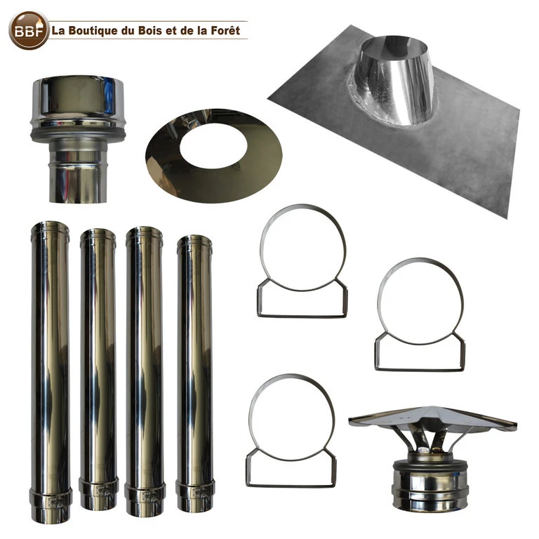 Kit De Création De Conduit Int/ext Mural Double Paroi Ø150/200 - Hauteur 4m 1 Kit De Création De Conduit Int/ext Mural Double Paroi Ø150/200 - Hauteur 4m