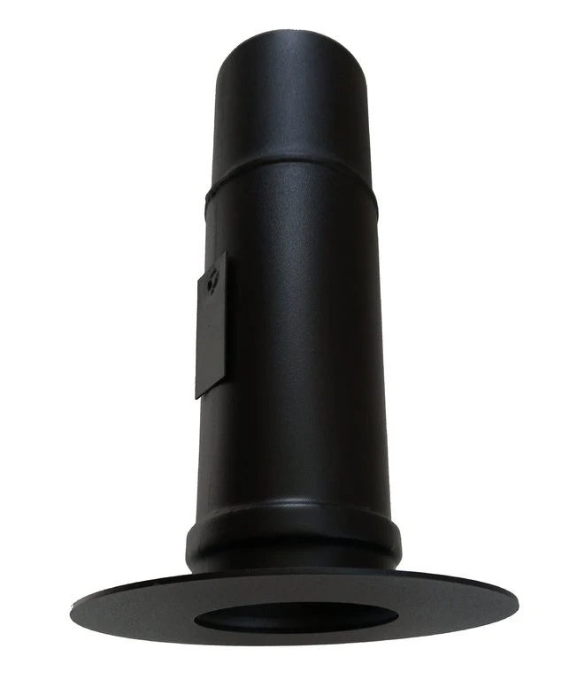 Longueur Droite Mâle Ajustable Avec Rosace Noir - Ø 80 1 Longueur Droite Mâle Ajustable Avec Rosace Noir - Ø 80